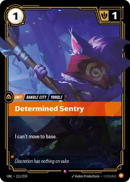 Determined Sentry 111/219 card from Unleashed