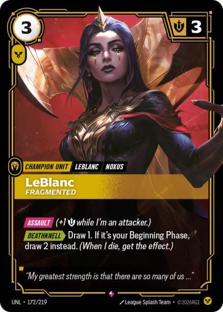 LeBlanc - Fragmented 172/219 card from Unleashed