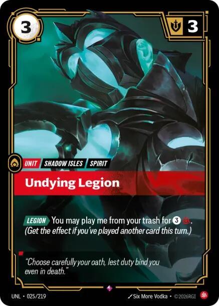 Undying Legion 025/219 card from Unleashed