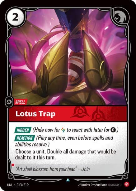 Lotus Trap 013/219 card from Unleashed