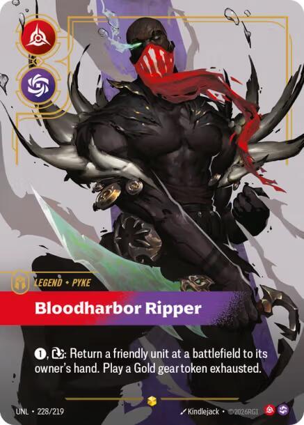 Pyke - Bloodharbor Ripper (Overnumbered) 228/219 card from Unleashed