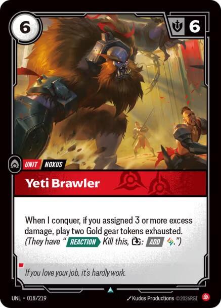 Yeti Brawler 018/219 card from Unleashed