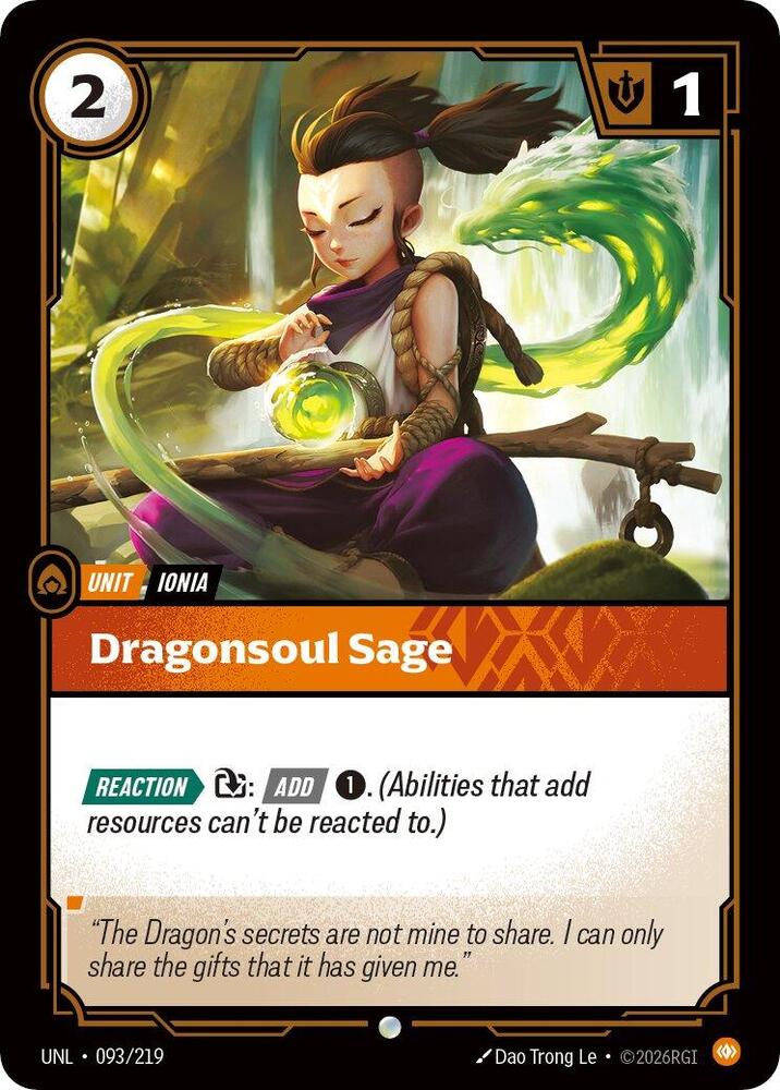 Dragonsoul Sage 093/219 card from Unleashed