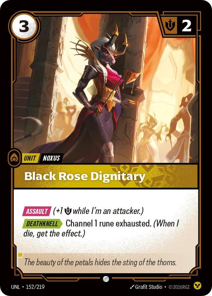 Black Rose Dignitary 152/219 card from Unleashed