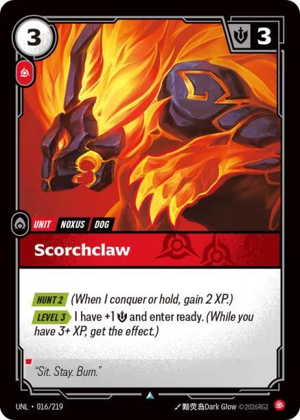 Scorchclaw 016/219 card from Unleashed