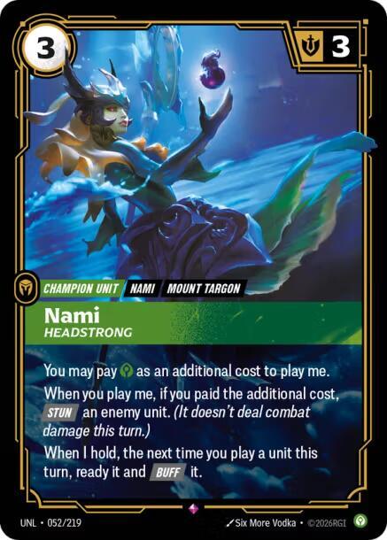 Nami - Headstrong 052/219 card from Unleashed
