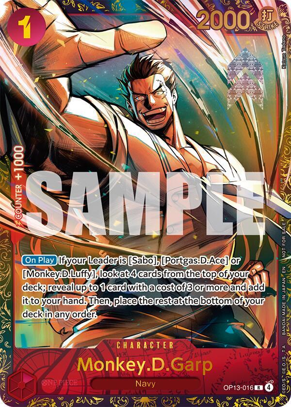 Monkey.D.Garp (Treasure Cup March 2026) OP13-016 card from One Piece Promotion Cards