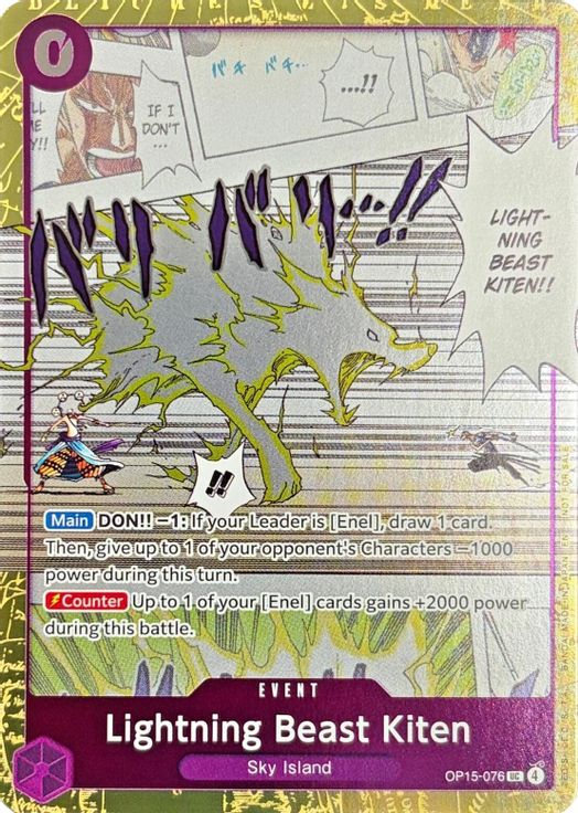 Lightning Beast Kiten (Dash Pack) OP15-076 card from Adventure on Kami's Island