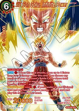 SS Son Goku, Infinite Power (SPR) BT30-003 card from Three Glorious Fighters