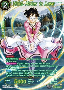 Videl, Hates to Lose (SPR) BT30-054 card from Three Glorious Fighters