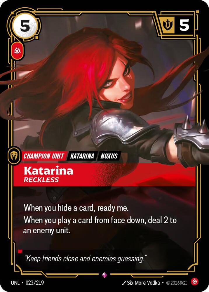 Katarina - Reckless 023/219 card from Unleashed
