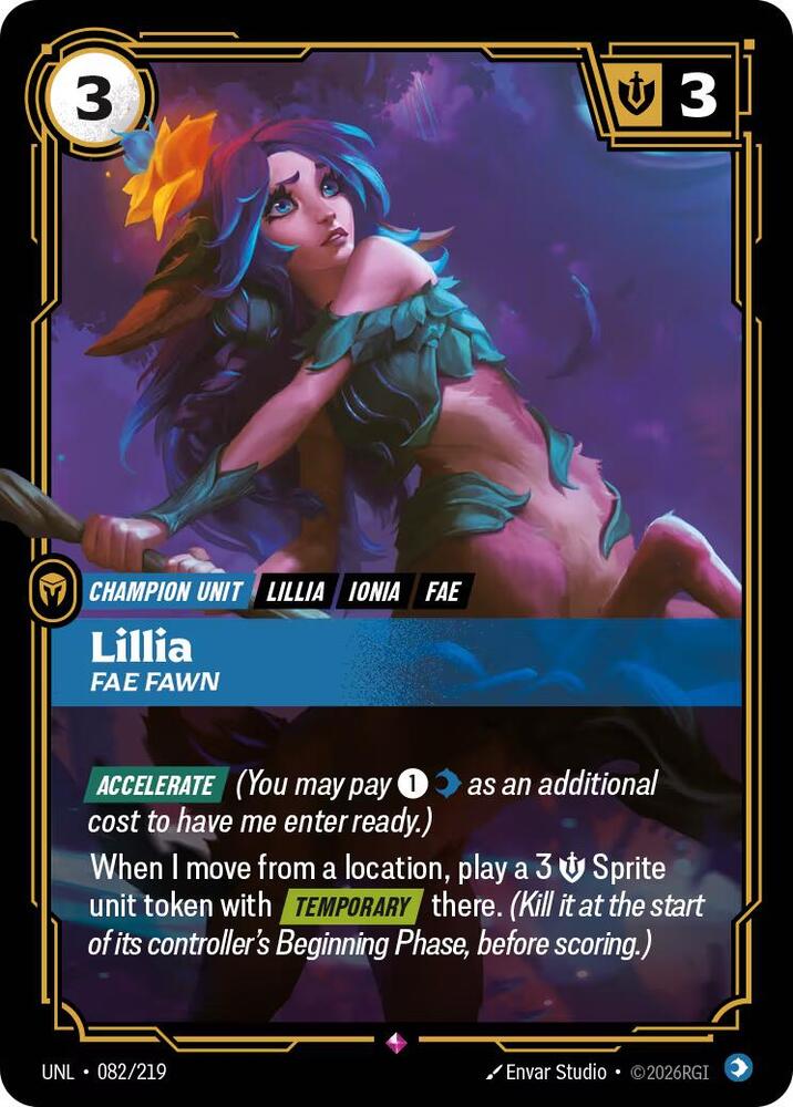 Lillia - Fae Fawn 082/219 card from Unleashed