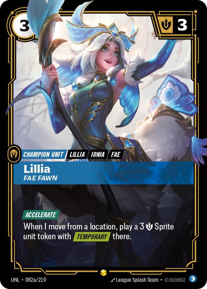Lillia - Fae Fawn (Alternate Art) 082a/219 card from Unleashed