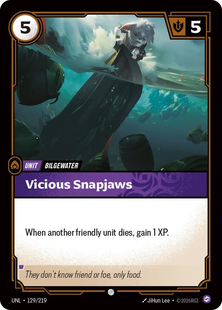 Vicious Snapjaws 129/219 card from Unleashed