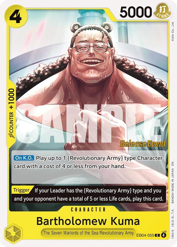 Bartholomew Kuma EB04-055 card from Adventure on Kami's Island Release Event Cards