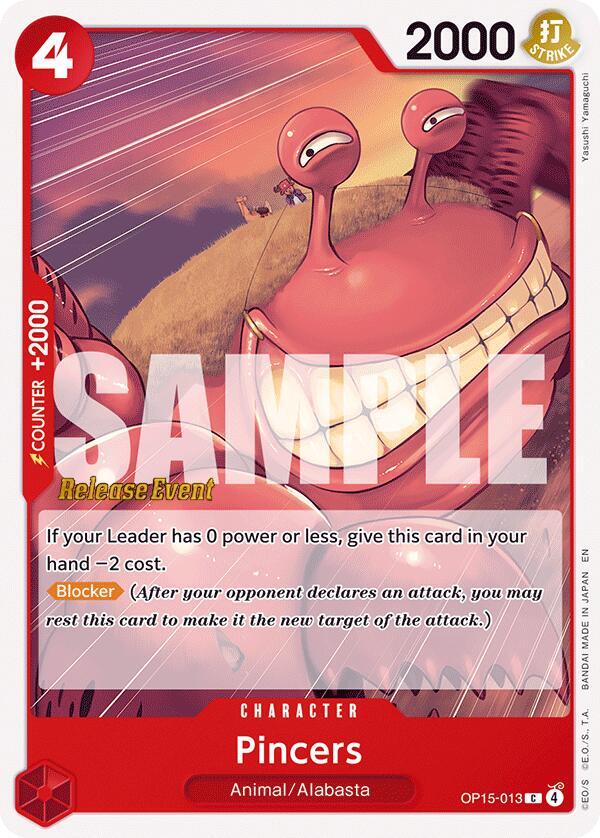 Pincers OP15-013 card from Adventure on Kami's Island Release Event Cards
