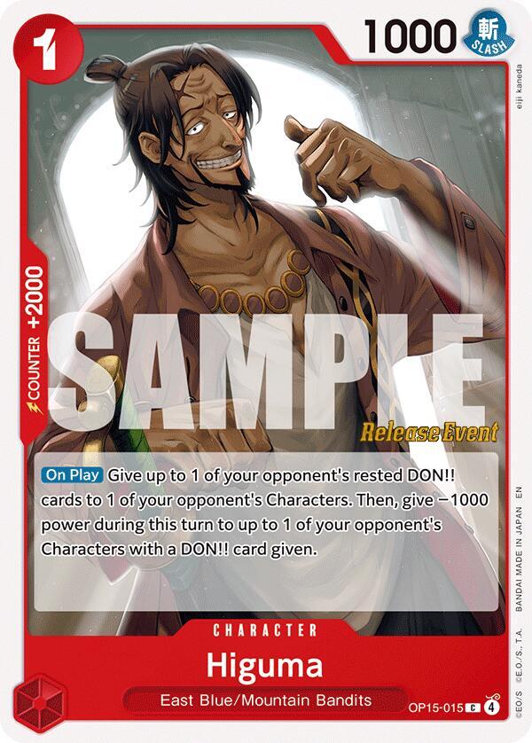 Higuma OP15-015 card from Adventure on Kami's Island Release Event Cards