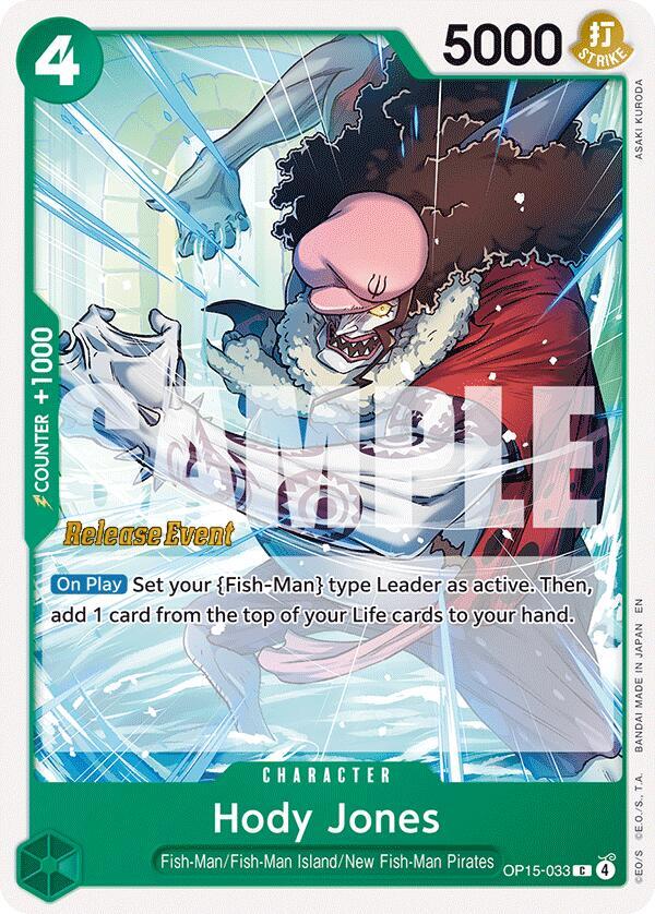 Hody Jones OP15-033 card from Adventure on Kami's Island Release Event Cards