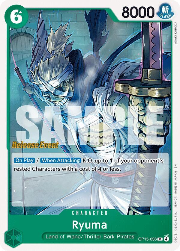 Ryuma OP15-036 card from Adventure on Kami's Island Release Event Cards