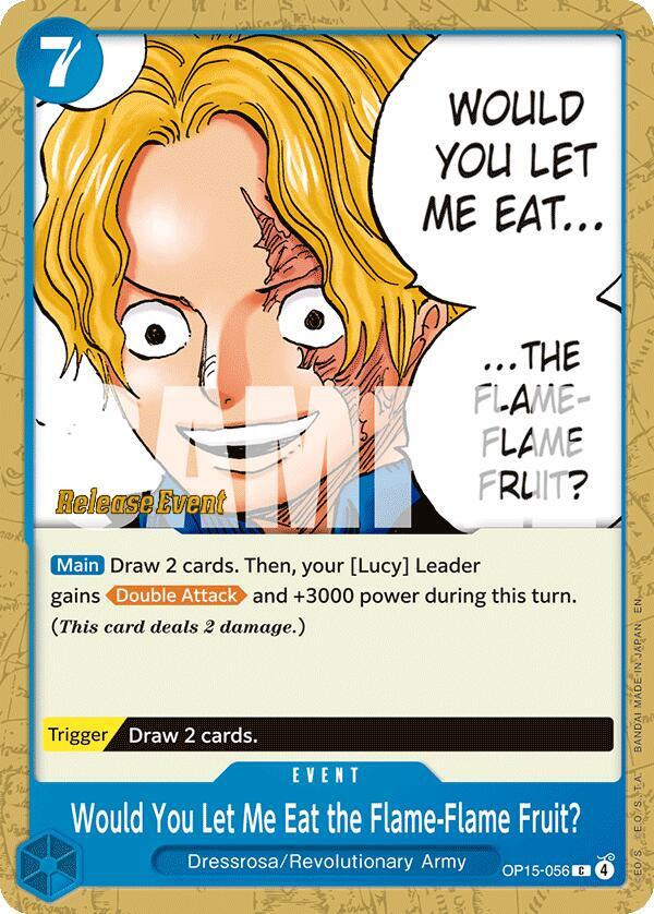 Would You Let Me Eat the Flame-Flame Fruit? OP15-056 card from Adventure on Kami's Island Release Event Cards