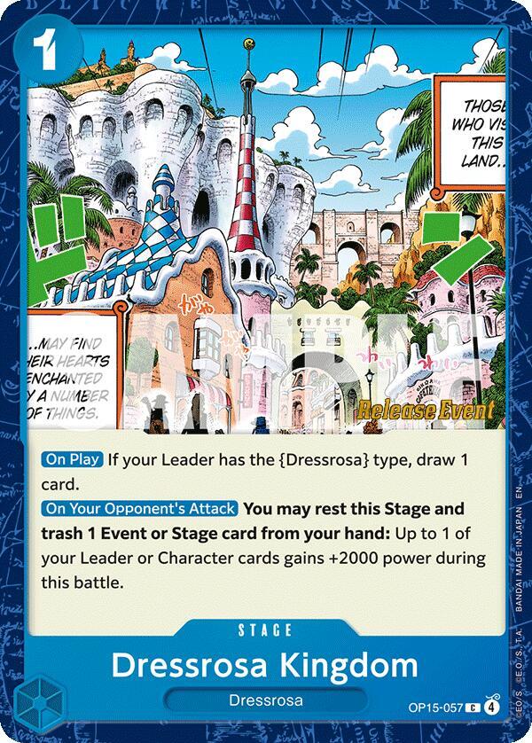 Dressrosa Kingdom OP15-057 card from Adventure on Kami's Island Release Event Cards