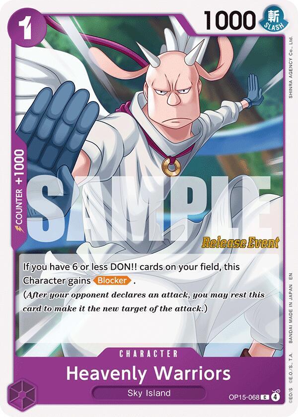 Heavenly Warriors OP15-068 card from Adventure on Kami's Island Release Event Cards