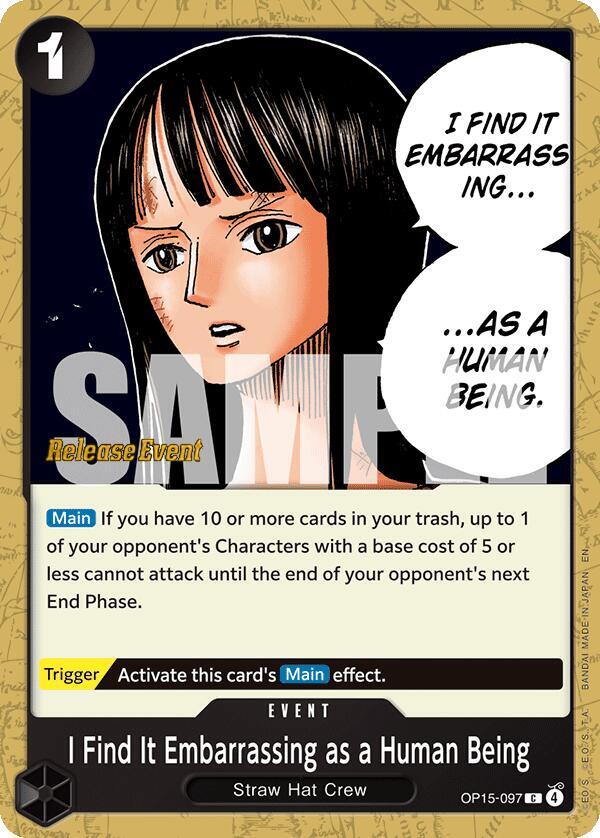 I Find It Embarrassing as a Human Being OP15-097 card from Adventure on Kami's Island Release Event Cards
