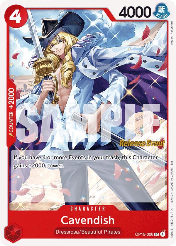 Cavendish OP15-006 card from Adventure on Kami's Island Release Event Cards