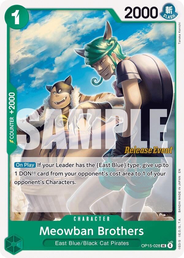 Meowban Brothers OP15-028 card from Adventure on Kami's Island Release Event Cards