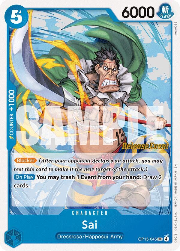 Sai OP15-045 card from Adventure on Kami's Island Release Event Cards