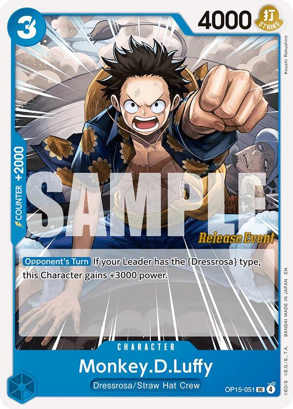 Monkey.D.Luffy OP15-051 card from Adventure on Kami's Island Release Event Cards