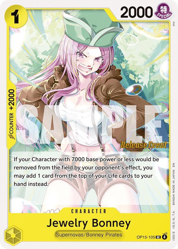 Jewelry Bonney OP15-105 card from Adventure on Kami's Island Release Event Cards