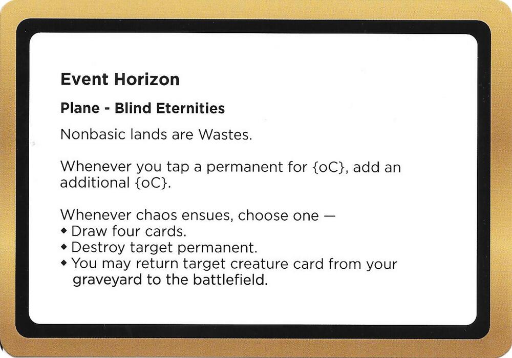 Event Horizon (Black Lotus Unknown Planechase) card from Oversize Cards