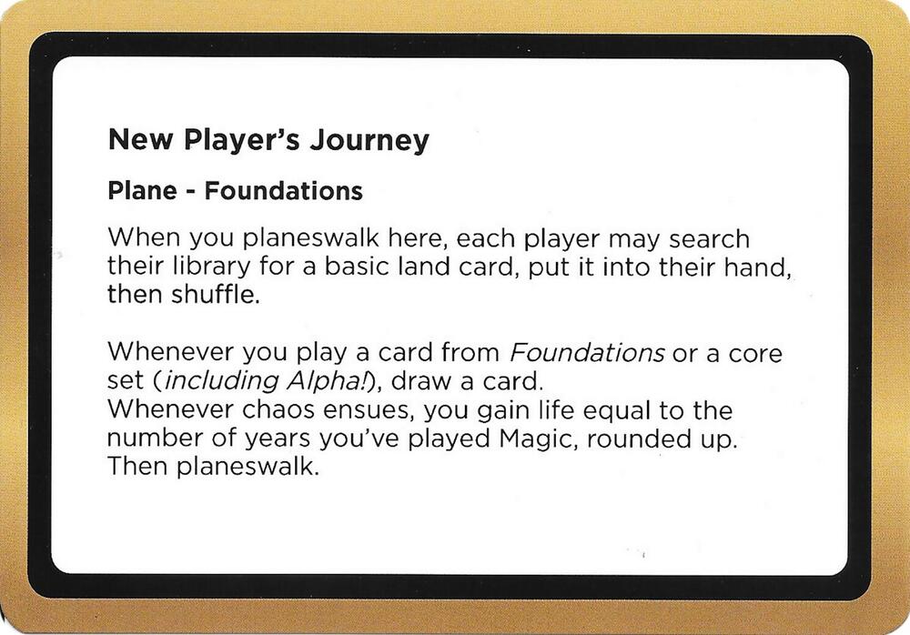 New Player's Journey (Black Lotus Unknown Planechase) card from Oversize Cards
