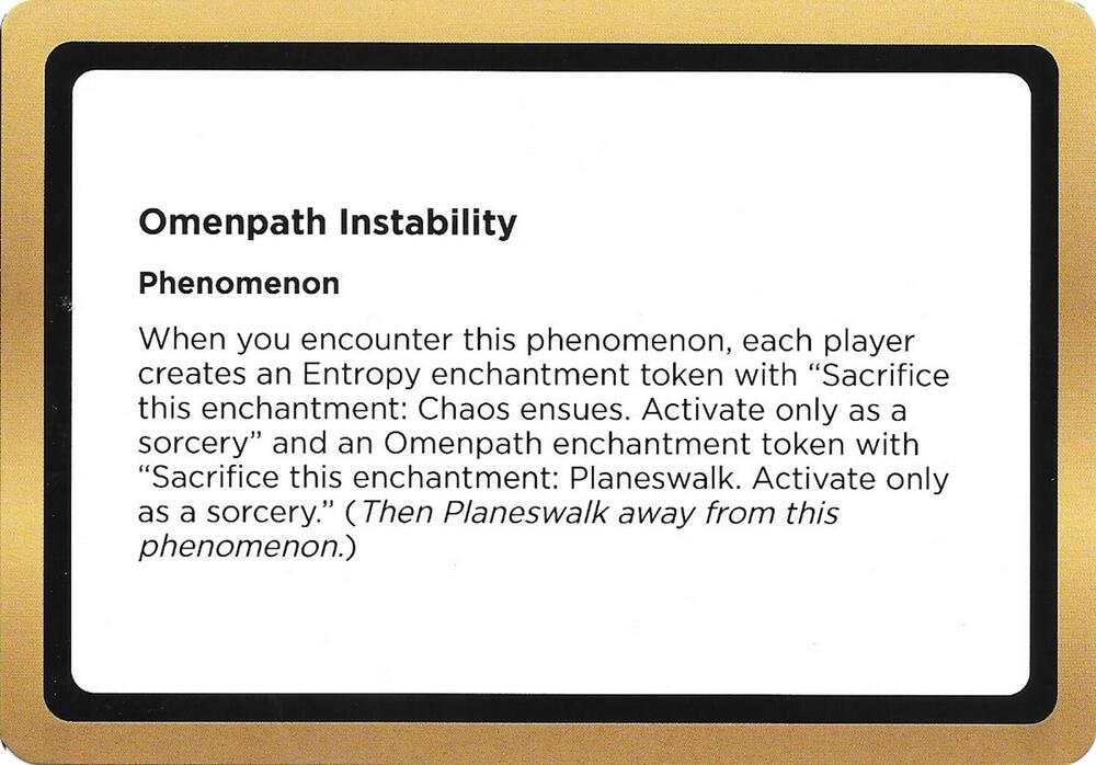 Omenpath Instability (Black Lotus Unknown Planechase) card from Oversize Cards