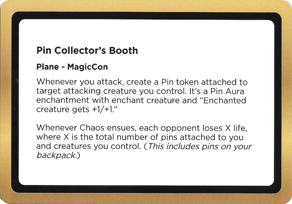 Pin Collector's Booth (Black Lotus Unknown Planechase) card from Oversize Cards
