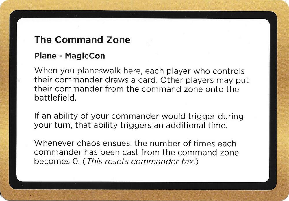 The Command Zone (Black Lotus Unknown Planechase) card from Oversize Cards