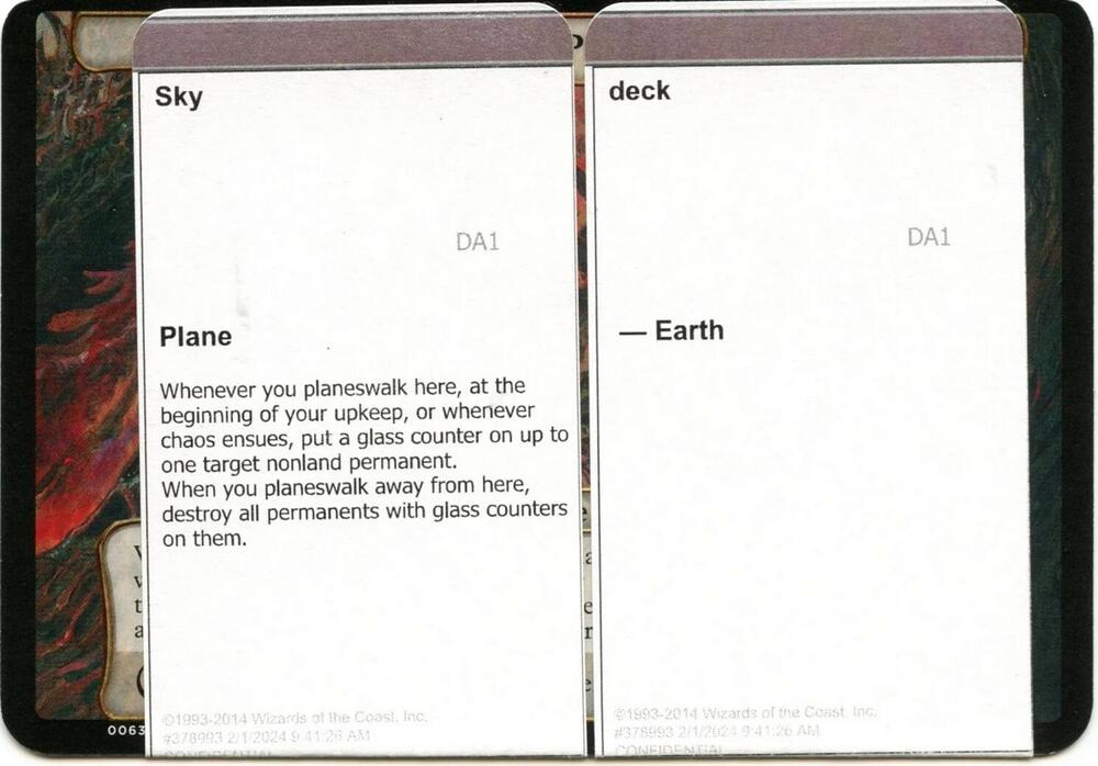 Sky Deck (Black Lotus Unknown Planechase) card from Oversize Cards