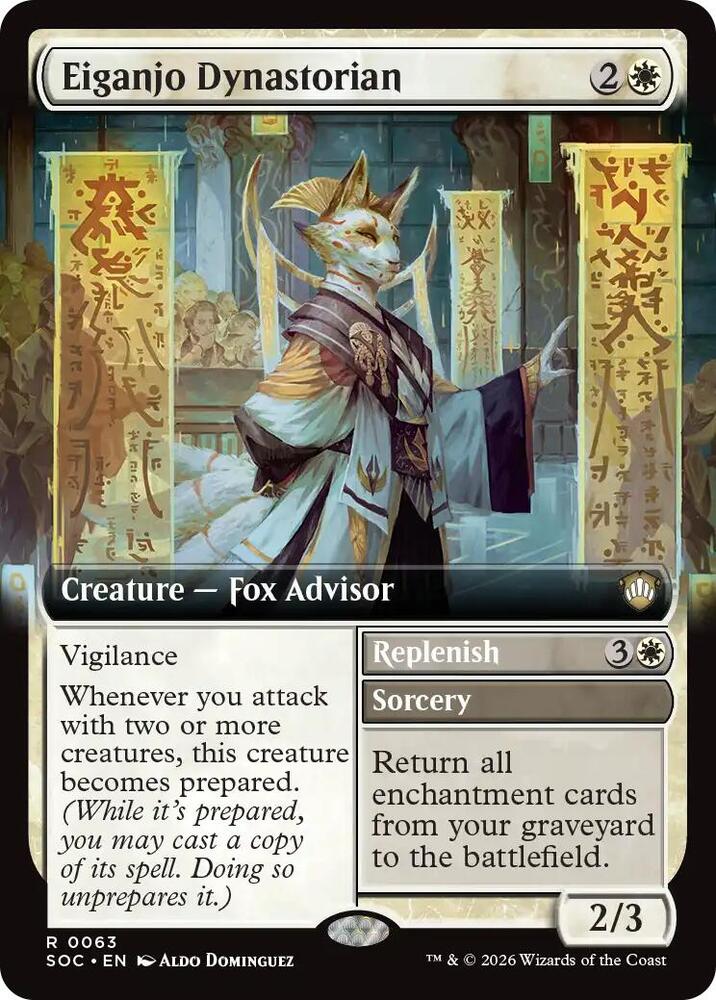 Eiganjo Dynastorian (Extended Art) 63 card from Commander: Secrets of Strixhaven