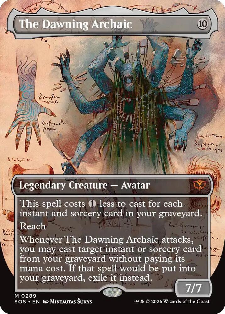 The Dawning Archaic (Borderless) 289 card from Secrets of Strixhaven
