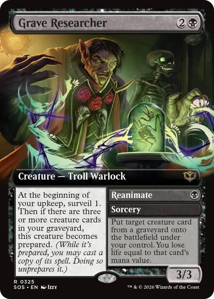 Grave Researcher (Extended Art) 325 card from Secrets of Strixhaven