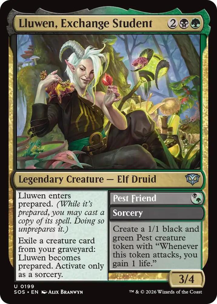 Lluwen, Exchange Student 199 card from Secrets of Strixhaven