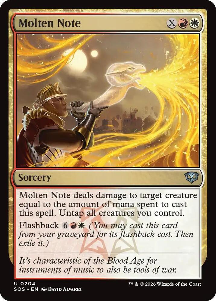 Molten Note 204 card from Secrets of Strixhaven