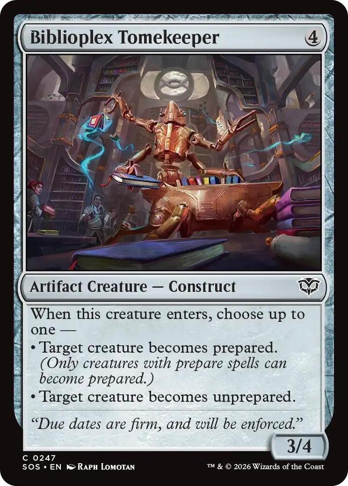 Biblioplex Tomekeeper 247 card from Secrets of Strixhaven