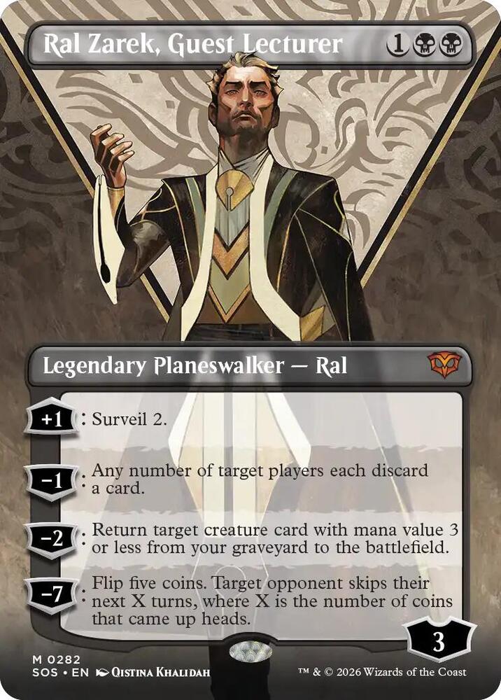 Ral Zarek, Guest Lecturer (Borderless) 282 card from Secrets of Strixhaven