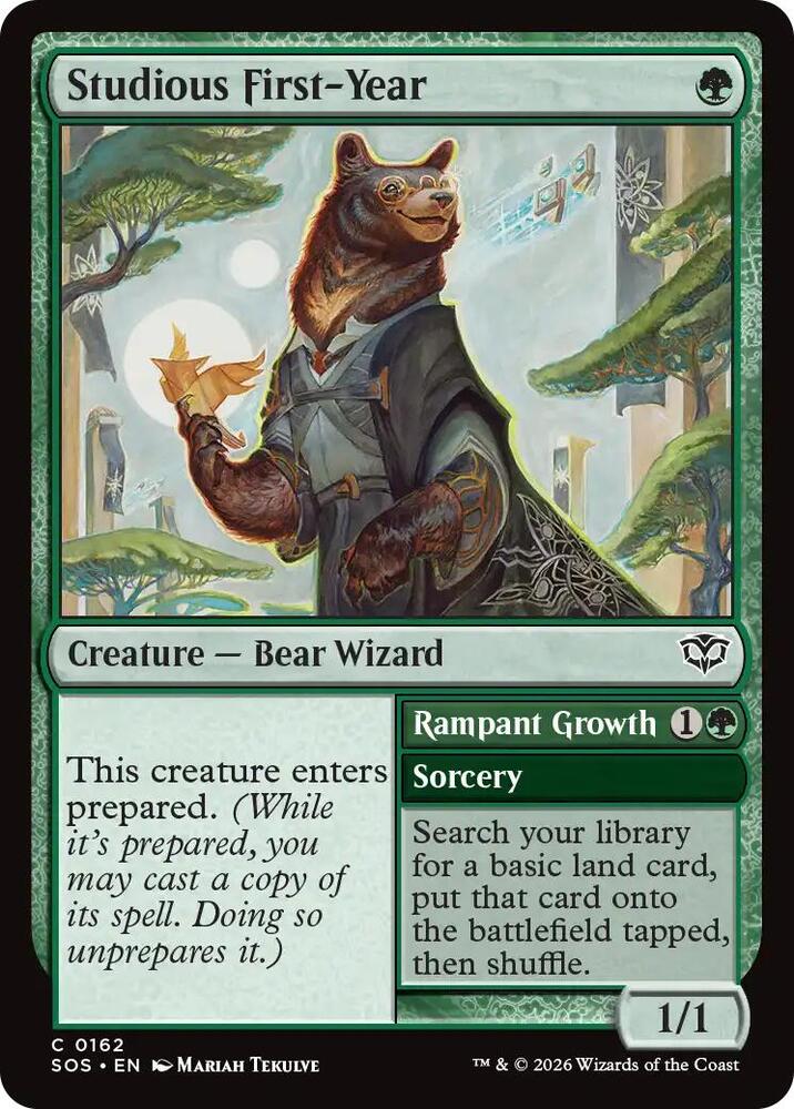 Studious First-Year 162 card from Secrets of Strixhaven
