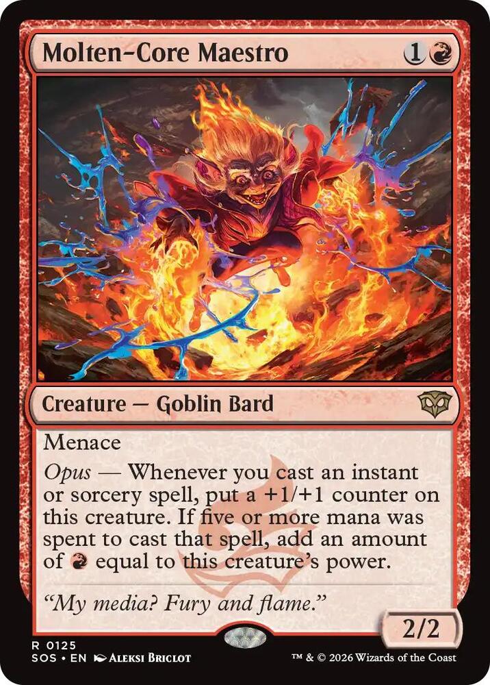 Molten-Core Maestro 125 card from Secrets of Strixhaven