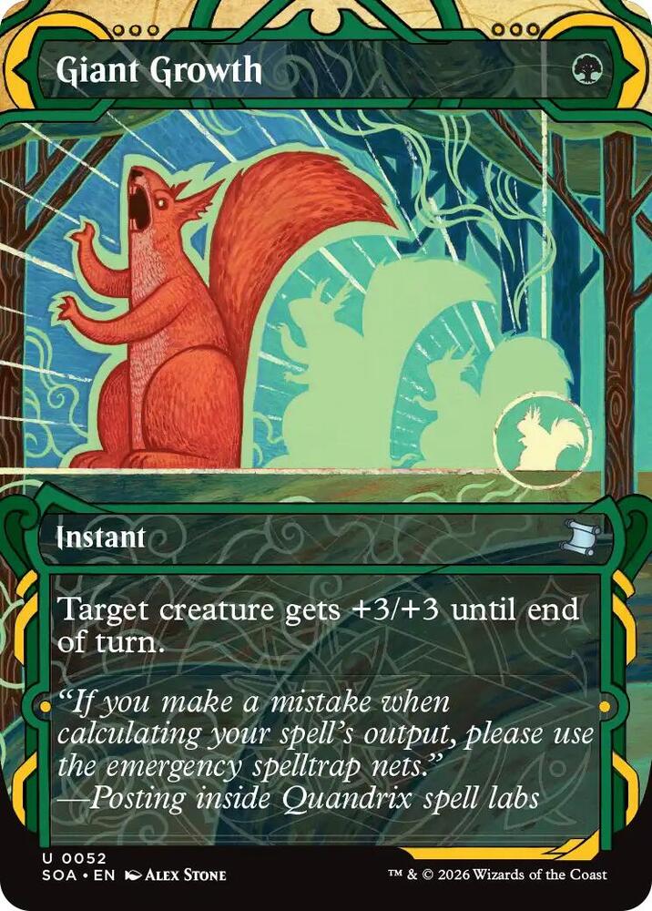 Giant Growth 52 card from Secrets of Strixhaven: Mystical Archive