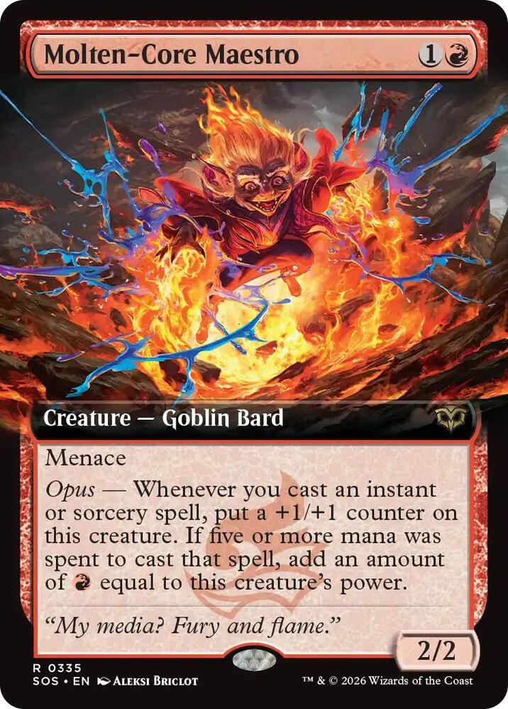 Molten-Core Maestro (Extended Art) 335 card from Secrets of Strixhaven