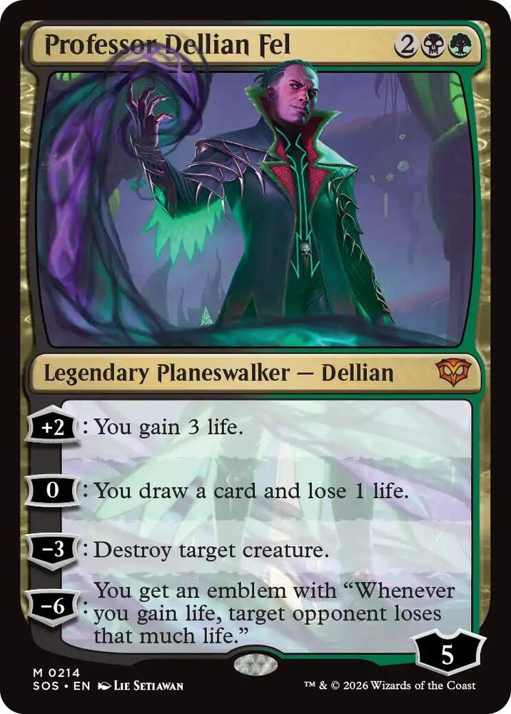 Professor Dellian Fel 214 card from Secrets of Strixhaven
